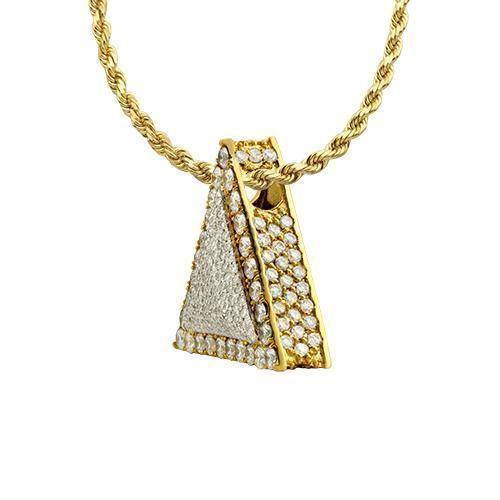 Diamond "Triangle" Pendant in 14k Yellow Gold 4.50 Ctw