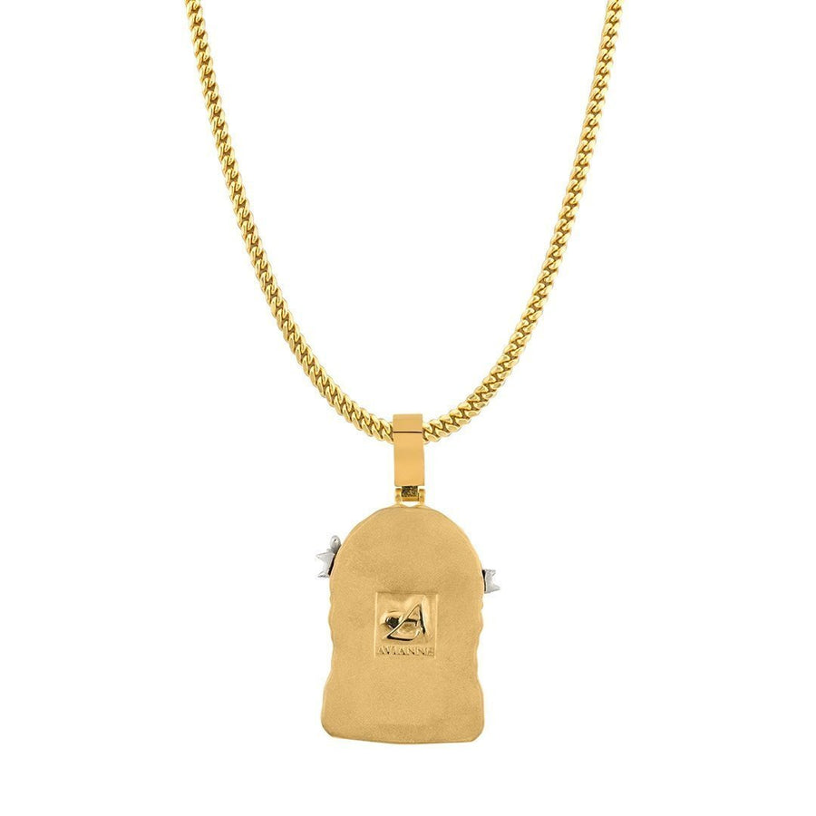 Diamond Two Tone 14k Gold Jesus Head Pendant 1.6 Ctw