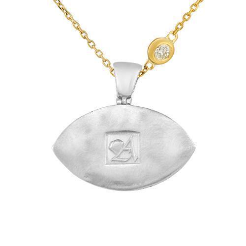Diamond Two Tone Evil Eye Pendant in 14k Gold 2 Ctw