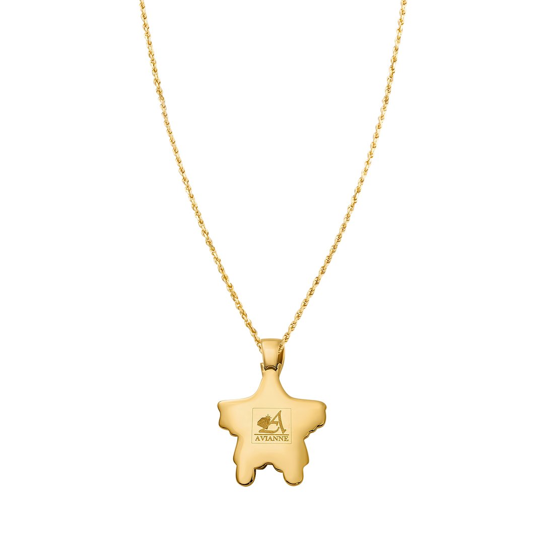 Yellow , White DIAMOND TWO TONE STAR PENDANT IN 14K YELLOW GOLD 1.24 CTW