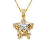 Thumbnail for Yellow , White DIAMOND TWO TONE STAR PENDANT IN 14K YELLOW GOLD 1.24 CTW