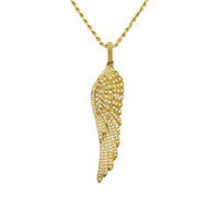 Thumbnail for Diamond Wing Pendant in 14k Yellow Gold 2.50 Ctw