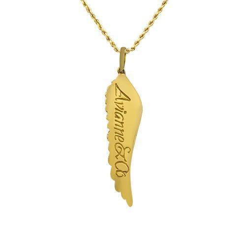 Diamond Wing Pendant in 14k Yellow Gold 2.50 Ctw