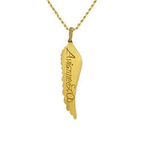 Thumbnail for Diamond Wing Pendant in 14k Yellow Gold 2.50 Ctw