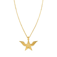 Thumbnail for 14k Yellow Gold Diamond Wing Star Pendant 3.84 Ctw