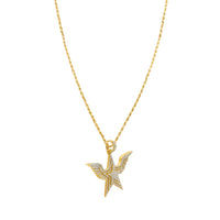 Thumbnail for 14k Yellow Gold Diamond Wing Star Pendant 3.84 Ctw