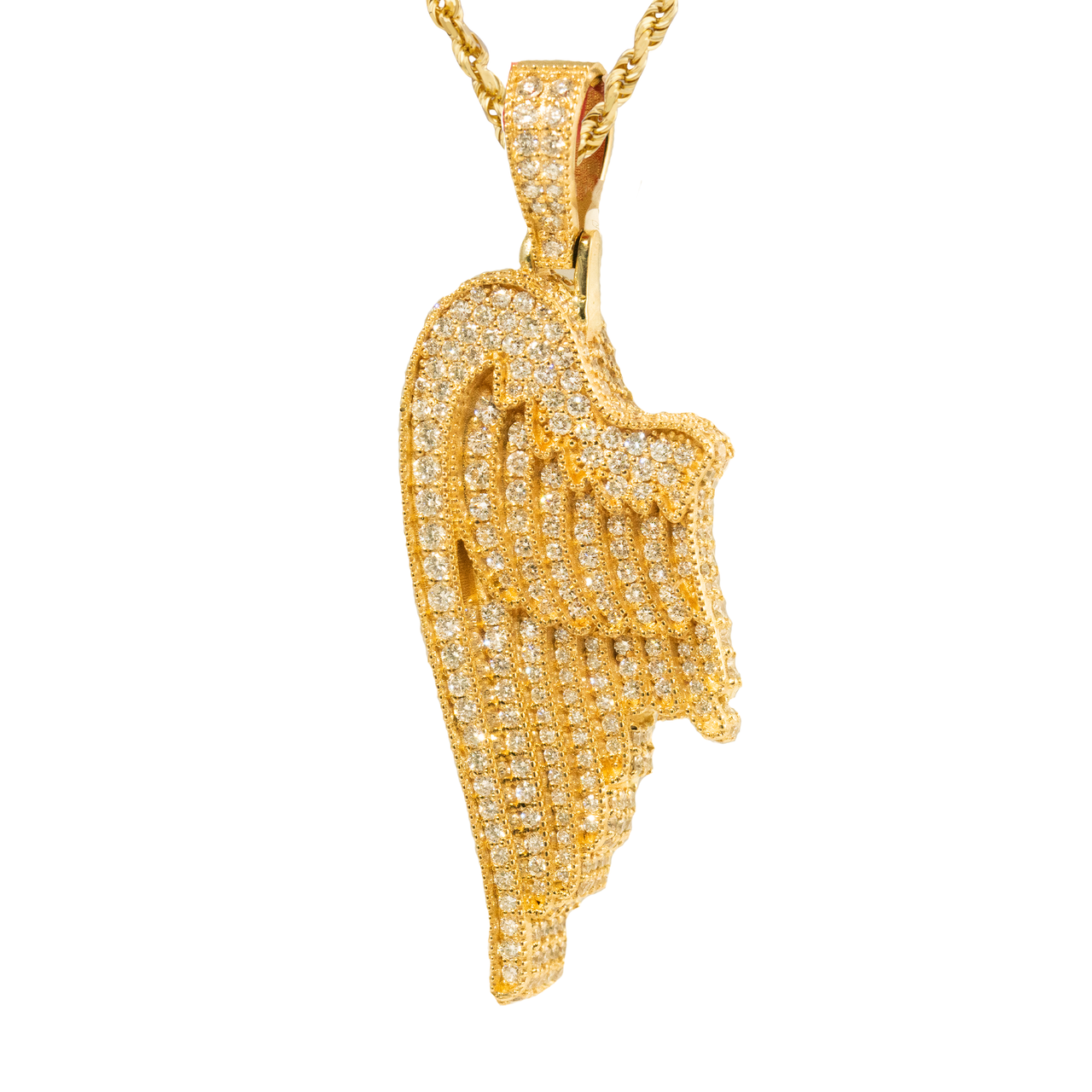 Yellow Diamond Winged Pendant in 14k Gold 9.71 Ctw