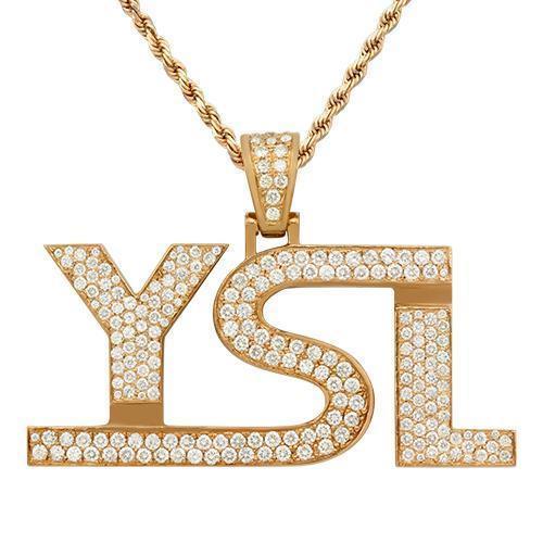 Diamond "YSL" Pendent in 10k Rose Gold 6 Ctw