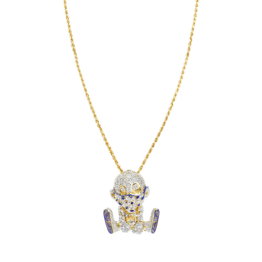 Yellow Diamond Zombie Baby Pendant in 14k Yellow Gold 1.5 Ctw