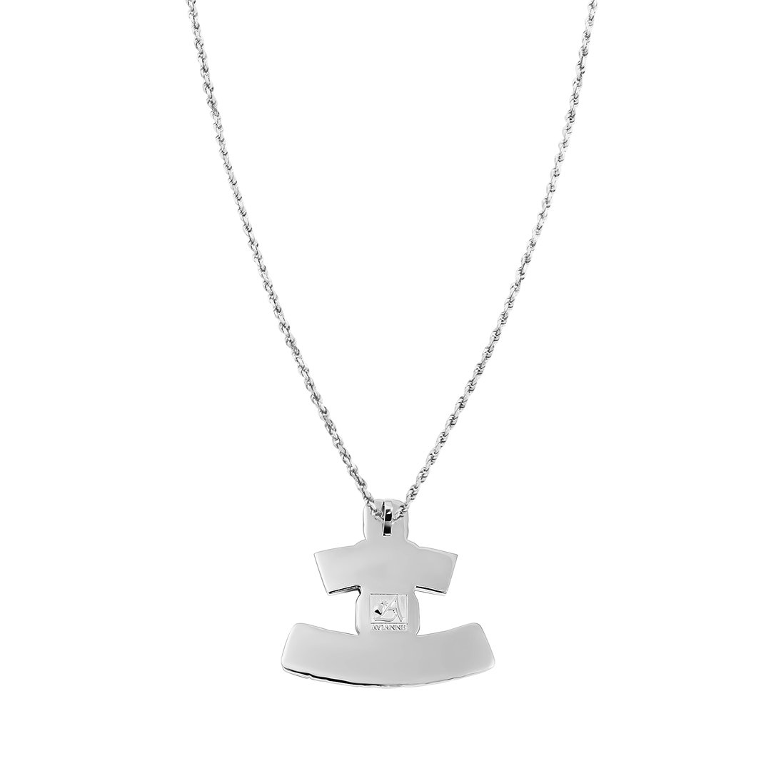 White "Family Ova Everything" Diamond Baguette Pendant in 14k White Gold  10.5 Ctw