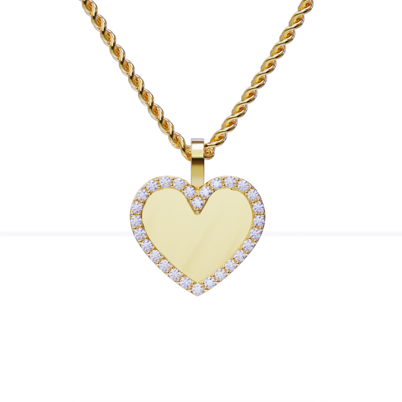 14k Yellow Gold Heart Shaped Diamond Memory Charm Pendant 0.6 Ctw