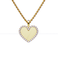 Thumbnail for 14k Yellow Gold Heart Shaped Diamond Memory Charm Pendant 0.56 Cwt.
