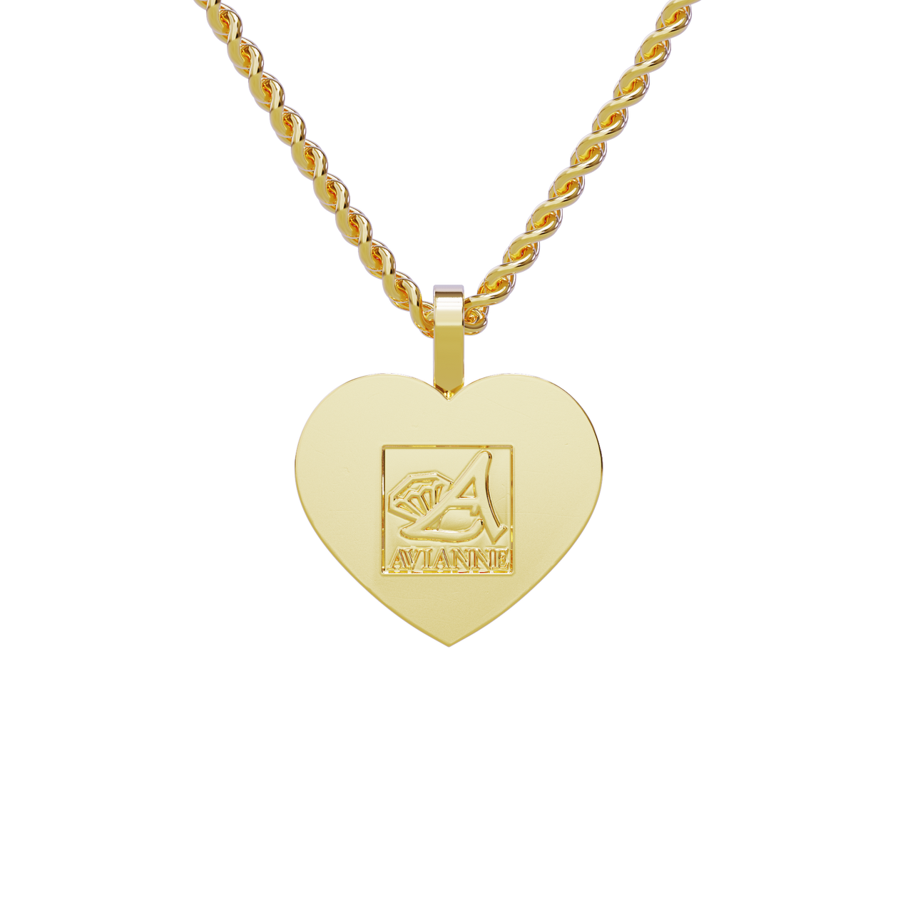 14k Yellow Gold Heart Shaped Diamond Memory Charm Pendant 0.75 Ctw