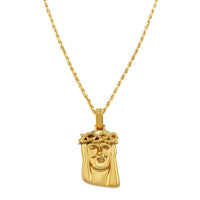 Thumbnail for Jesus Head Pendant in 14k Yellow Gold
