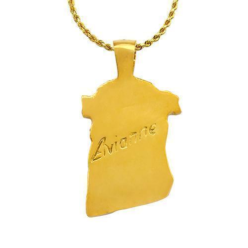 Jesus Head Pendant in 18k Yellow Gold 4 Ctw