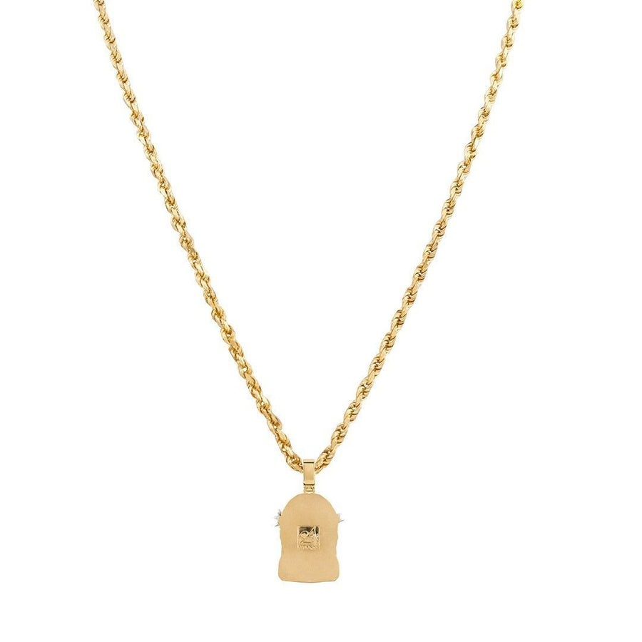 White, Yellow Jesus Head Pendant in Two Tone 14k Gold