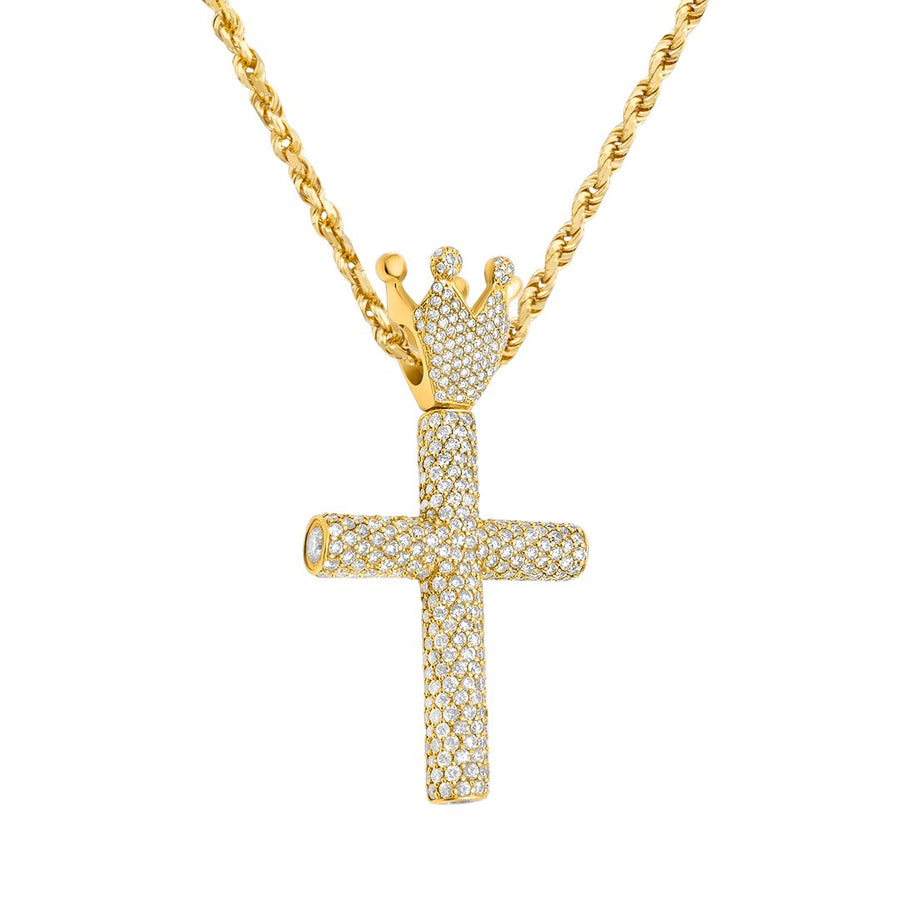 Yellow King Cross Pendant in 14k Yellow Gold 14 Ctw