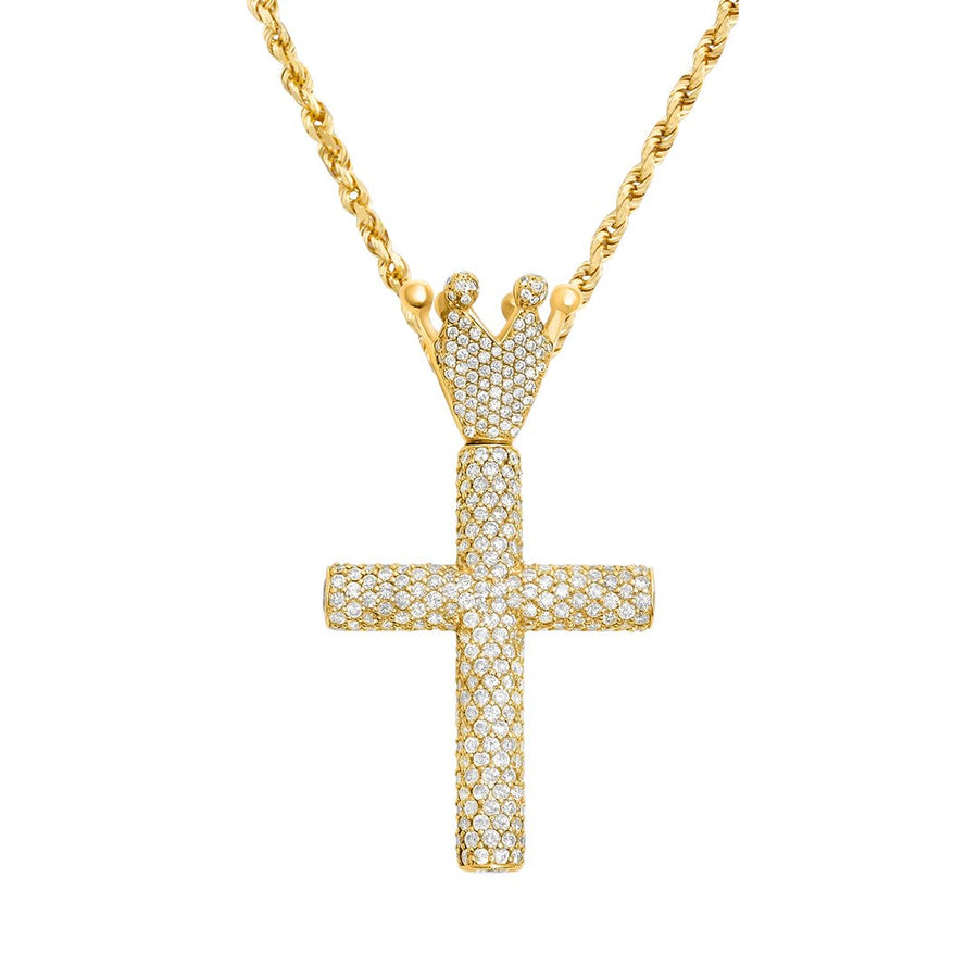 Yellow King Cross Pendant in 14k Yellow Gold 14 Ctw