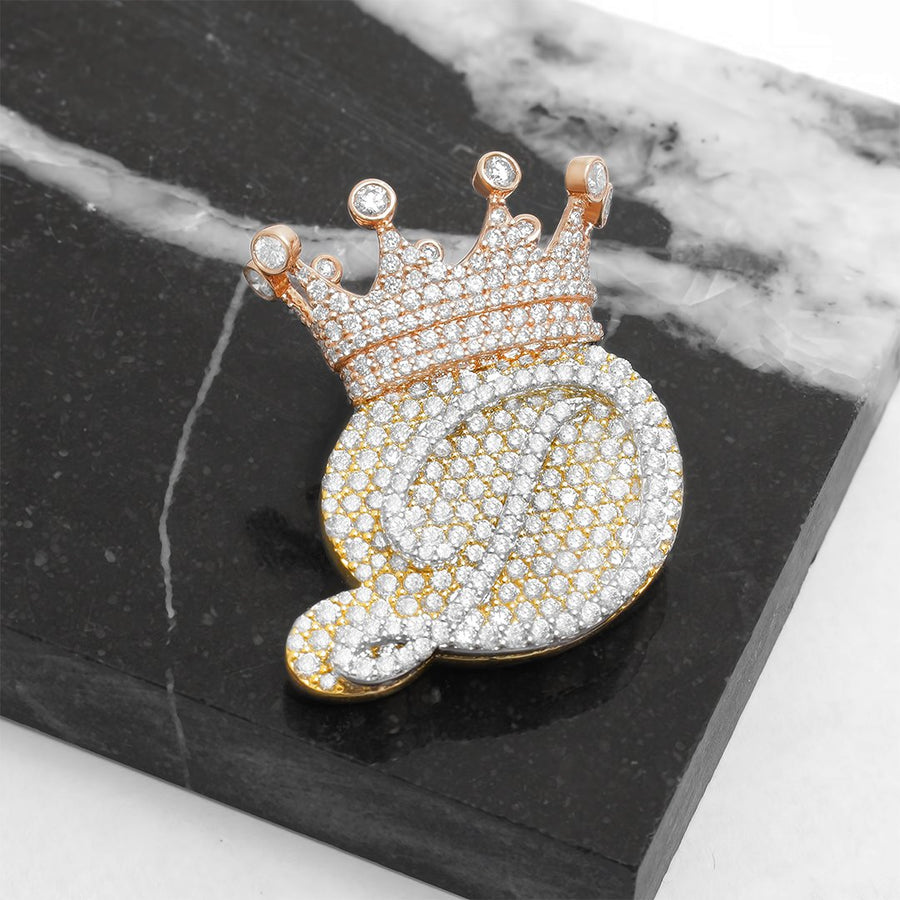 Yellow King D Pendant in 14k Gold 3.82 Ctw