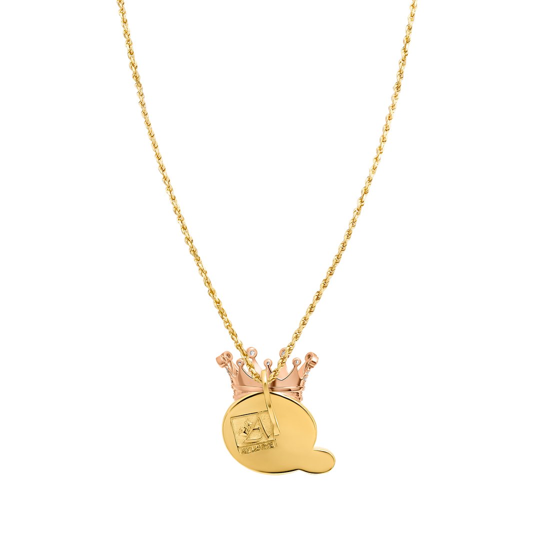 Yellow King D Pendant in 14k Gold 3.82 Ctw