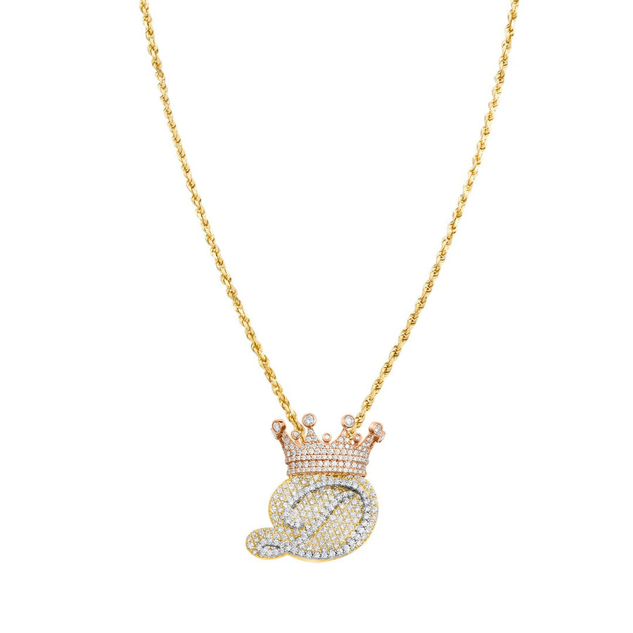 Yellow King D Pendant in 14k Gold 3.82 Ctw