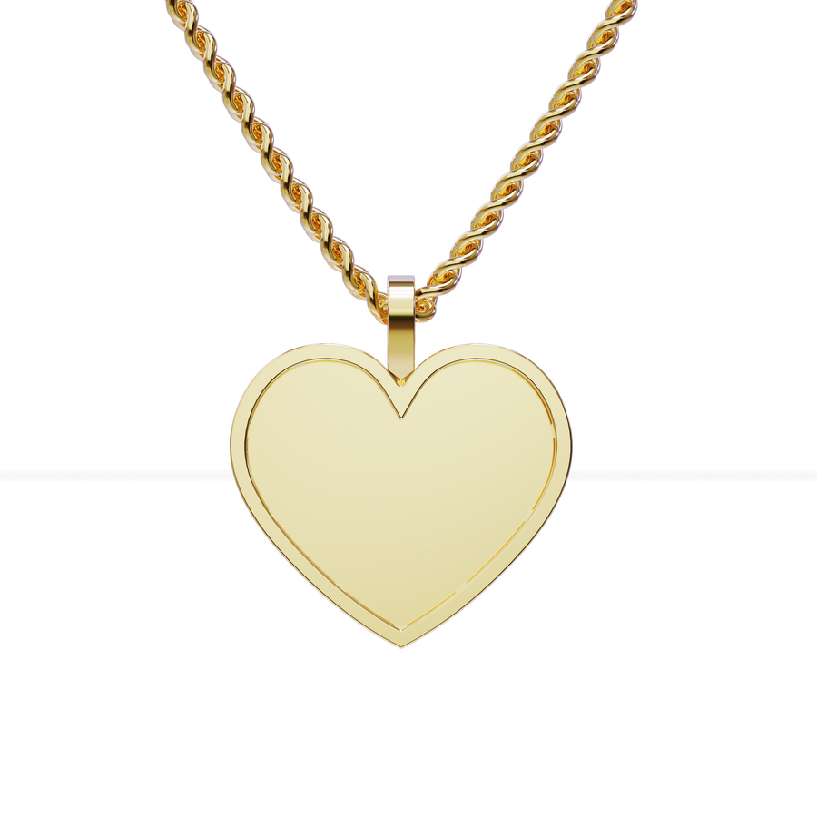 14k Yellow Gold Medium Heart Shaped Memory Charm Pendant