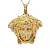 Thumbnail for Medusa Diamond Pendant in 14k Yellow Gold 8.61 Ctw