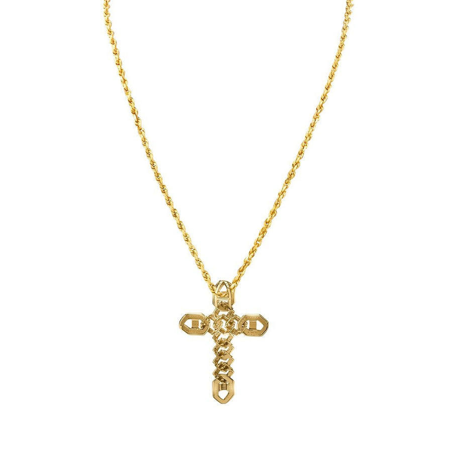 10k Yellow Gold Modern Diamond Cross Pendant 1.33 Ctw