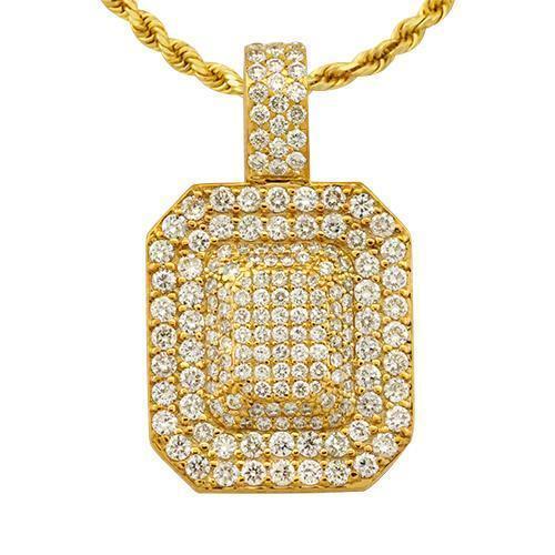 Pave Diamond Pendant in 14k Yellow Gold 1.75 Ctw