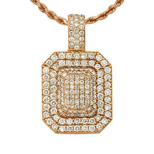 Pave Diamond Pendant in 14k Yellow Gold 1.75 Ctw