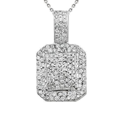 Pave Diamond Pendant in 14k Yellow Gold 1.75 Ctw
