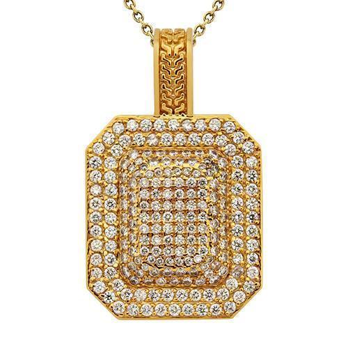Pave Diamond Pendant in 14k Yellow Gold 2.75 Ctw