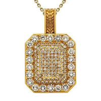 Thumbnail for Pave Diamond Pendant in 14k Yellow Gold 3.5 Ctw