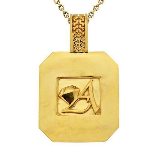 Pave Diamond Pendant in 14k Yellow Gold 3.5 Ctw