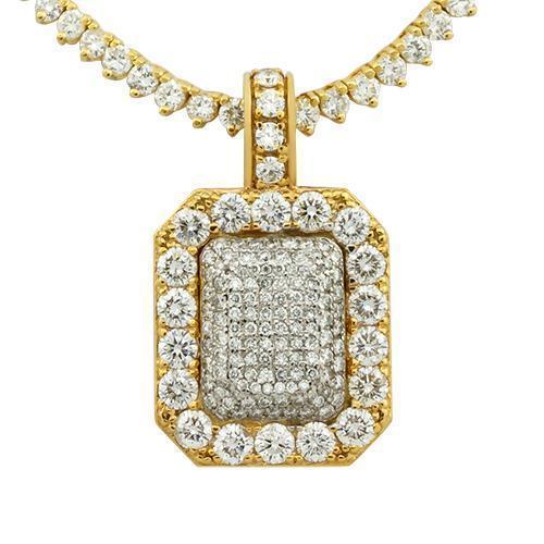 Pave Diamond Pendant in 14k Yellow Gold 5.29 Ctw