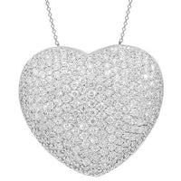 Thumbnail for Pave Set Diamond Heart Locket Pendant 5.53 Ctw in 18K White Solid Gold