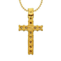 Thumbnail for Princess Cut Diamond Cross Pendant in 18k Yellow Gold 1.75 Ctw