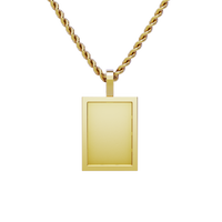 Thumbnail for Rectangle Shaped Memory Charm Pendant in 14k Yellow Gold