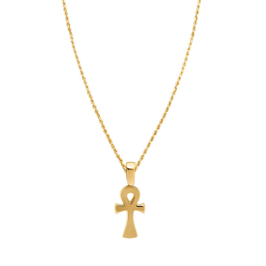 Colgante Ankh con diamantes pequeños de oro de 14 k (0,25 quilates)