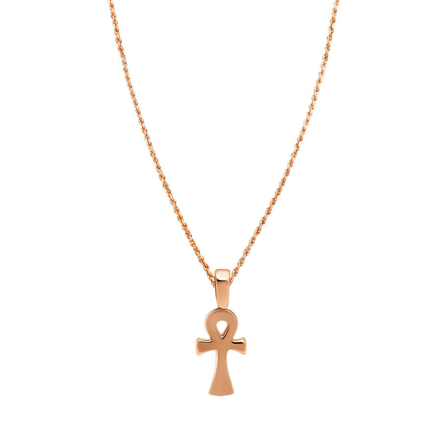 Colgante Ankh con diamantes pequeños de oro de 14 k (0,25 quilates)