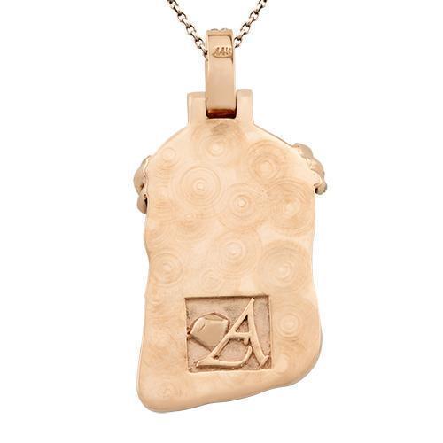 Solid Pave Diamond Jesus Head Pendant in 14k Rose Gold 4 Ctw