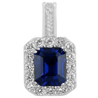 Thumbnail for Sterling Silver Rhodium Plated Semi-Precious Crystal Sapphire Pendant