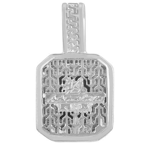 Sterling Silver Rhodium Plated Semi-Precious Crystal Sapphire Pendant