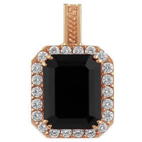 Thumbnail for Sterling Silver Rose Gold Plated Semi-Precious Crystal Onyx  Pendant