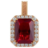 Thumbnail for Sterling Silver Rose Gold Plated Semi-Precious Crystal Ruby Pendant