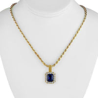 Thumbnail for Sterling Silver Yellow Gold Plated Semi-Precious Crystal Sapphire Pendant