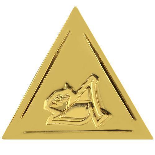Triangular Sterling Silver Yellow Gold Plated Semi-Precious Crystal Onyx Pendant 13.00 Ctw