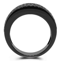 Thumbnail for 10K Solid Gold Black Rhodium Mens Black Diamond Wedding Ring Band 2.68 Ctw