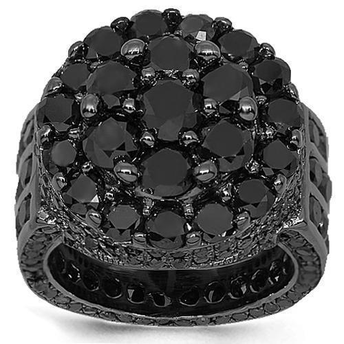 STAINLESS STEEL HIGH QUALITY FOREVER BLINGS BLACK DIAMOND STUDDED RING FOR  MEN/WOMEN