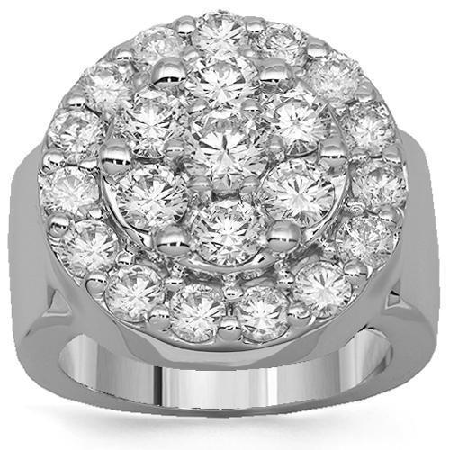 10K Solid White Gold Mens Diamond Pinky Ring 4.80 Ctw